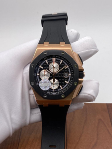 นาฬิกาโครโนกราฟโทนสีโรสโกลด์รุ่นลิมิเต็ดอิดิชั่น หน้าปัดสีดำลายเท็กซ์เจอร์ ขอบตัวเรือนทรงแปดเหลี่ยม แสดงวันที่ สไตล์สตรีท ETA - Product Image 2