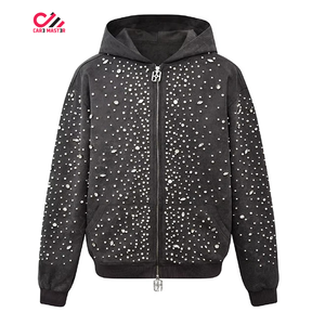 Chándal de Invierno para Hombre con Capucha, Casual, Sólido, con Pedrería, Transpirable, 100% Algodón, Talla Personalizada, Alta Calidad, Precio al por Mayor - Product Image 3