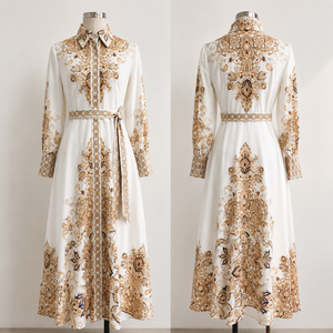 SIPO 2023 <b>EID</b> Dubai New Design Fashion Stand Neck <b>Dress</b> Printed <b>Dress</b> Abaya Women Muslim Dubai <b>Dress</b> - Product Image 3