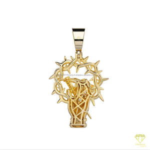 Custom Religious Pendant Necklace With VVS Moissanite Diamond and Gold Finish - Product Image 5