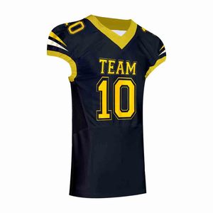 Camiseta de Fútbol Americano Personalizada para Hombre, Azul Marino y Dorado, Impresión por Transferencia de Calor, Malla Transpirable, Cuello Redondo, Manga Corta, Corte Regular - Product Image 3