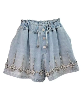 Shorts en coton pour femmes de haute qualité, dernier design, impression de logo personnalisée, fermeture élastique à la taille, style décontracté, respirant, shorts tendance - Product Image 1