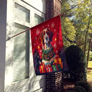 Brittany Spaniel vacaciones Navidad gran patio Banner Multicolor poliéster tamaño de la casa colgante de pared porche manga poste decorativo - Product Image 2