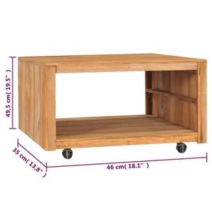 โต๊ะกาแฟไม้สักแท้ขนาดกลางแบบพกพา  ผิวสัมผัสไม้สักธรรมชาติ สำหรับใช้ภายในอาคาร - Product Image 6