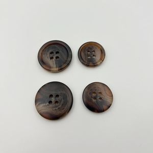 High Quality Custom Round 4-Hole Buffalo Horn Animal Style Durable <b>Handmade</b> Sewing Buttons for <b>Clothes</b> Shirt Suit - Product Image 1