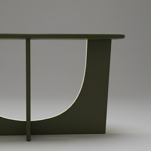 TABLE DE CONSOLE / TABLE D'APPUI en bois d'hévéa durable et placage de chêne MDF pour salle à manger et restaurant, décoration intérieure, couleur verte - Product Image 6