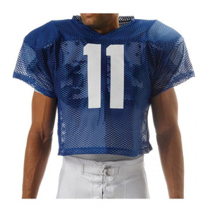 Camiseta de Fútbol Americano de Malla Azul para Hombre, Número 11, Cuello en V, Manga Corta, Transpirable, Talla Adulto - Product Image 1