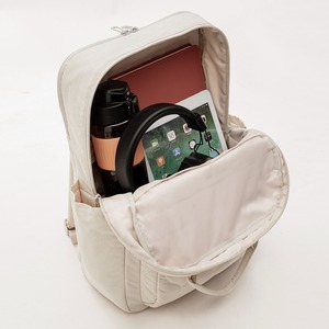White simple quilted <b>backpack</b> lightweight bag soft casual <b>backpack</b> daily <b>backpack</b> - Product Image 6