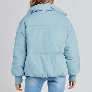 Best Selling Women's Bubble Jacket Winter Stand Collar Zipper Closure Woven Fabric Modern Casual Fashion Windproof <b>Padded</b> Coat - Product Image 6