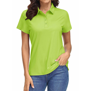 Polos de Mujer Estilo Casual, Corte Ajustado, Tejido de Poliéster y Algodón, Manga Corta, Venta al Por Mayor, Logotipo Personalizado - Product Image 1