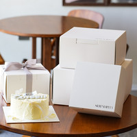 Boîte d'emballage pour gâteau d'anniversaire et dessert, style céramique blanche, avec fenêtre, disponible en 4, 6 et 8 pouces, pour gâteau Basque au fromage