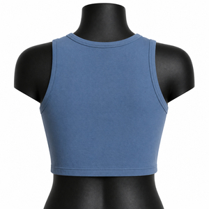 Débardeur femme personnalisé en stock, sans manches, pour la gym, en coton, en vente - Product Image 2