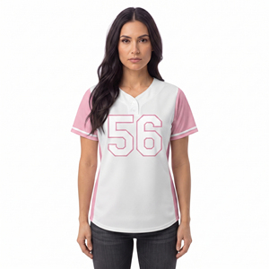 Ladies Full Button Baseball Jersey Customized Women's Baseball Sportswear Jersey Lightweight Breathable Baseball Jersey - Product Image 1