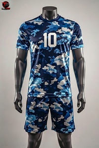 Uniforme de fútbol de manga corta con camuflaje azul, conjunto de jersey para entrenamiento de fútbol, ropa deportiva con estampado personalizado, uniforme de voleibol - Product Image 3