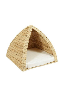 Casa para Mascotas Triangular de Mimbre, Minimalista, Tipo Cueva Acogedora para Gatos, Mueble Natural para Mascotas de Estilo Escandinavo - Product Image 3