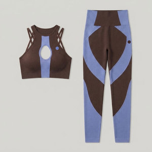 Nouvel arrivage : Ensemble de sport côtelé sans coutures pour femme – Tenue de sport flexible pour les séances d'entraînement, l'exercice, la course et les cours de fitness - Product Image 4