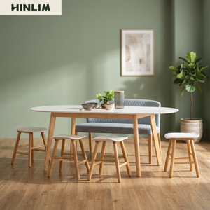 Modern Solid Wood <b>Stool</b> & Ottoman White Ergonomic <b>Seat</b> Tapered Legs Durable Portable for Bedroom Living Room Home Dining Use - Product Image 5