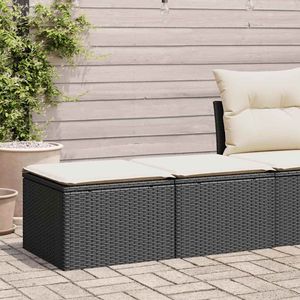 Conjunto de Sofás de Jardín en Negro y Blanco Crema para Patio, Elegantes Bancos de Exterior - Product Image 1
