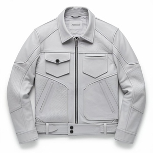 Chaqueta Clásica de Cuero Genuino Estilo Motero Vintage, Ropa Casual de Calle para Hombre y Mujer, Marca Personalizada - Product Image 5