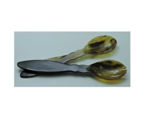 Ensemble de 2 cuillères à salade en corne de buffle naturelle, design haut de gamme, fabriquées à la main, prix de gros. - Product Image 5