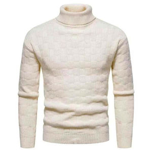 Sustainable Organic <b>Men's</b> Knitted <b>Turtleneck</b> <b>Sweater</b> Full Sleeve Solid Color Winter Wear Pullover Style - Product Image 1