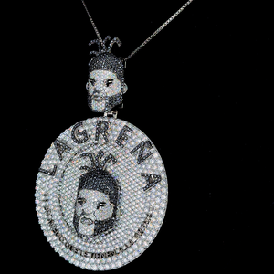 Pendentif C La Grena TASNIM en Moissanite VVS et Diamants Noirs et Blancs, Style Hip Hop pour Homme, Coupe Ronde - Product Image 6