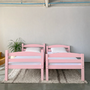 Cama litera rosa vintage personalizable, muebles de madera para dormitorio infantil - Product Image 6