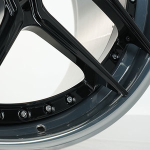 Cerchi Forgiati Personalizzati 5X120 in Due Pezzi con Bordo Lucidato Nero a Razze, Disponibili in 17, 18, 19, 20, 21, <span class=keywords><strong>22</strong></span>, 23, 24 Pollici - Product Image 6