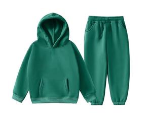 Children's Light Blue Cotton Fleece Hoodie and <b>Pants</b> Set Unisex Wear - Product Image 5