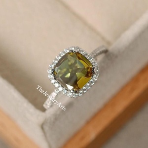 <b>Cushion</b> Sultanite <b>Ring</b>-Unique Sultanite <b>Ring</b>-Colours Changing Sultanite <b>Ring</b>-Colours Changing <b>Ring</b>-Sultanite <b>Ring</b>-Silver <b>Ring</b> - Product Image 2