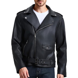 Pakistan Manufacture <b>Leather</b> <b>Jacket</b> For Men In Solid Color With <b>Long</b> Sleeve <b>Leather</b> <b>Jacket</b> For Fall Season - Product Image 1