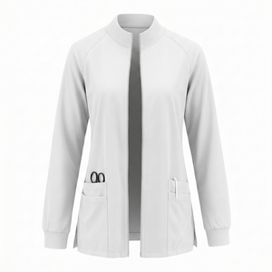 Customizable Own Brand Hospital <b>Nurse</b> <b>Scrub</b> Jacket Zip Closure Long Sleeve Functional Pockets Activewear Wholesale <b>Scrub</b> Jackets - Product Image 5