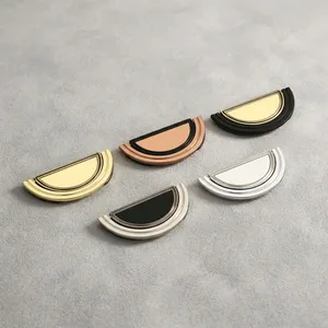 Modern Geometric Zinc Alloy Cabinet <b>Drawer</b> <b>Pulls</b> in <b>Gold</b> Black Silver Copper for Home Office Furniture Hardware - Product Image 3