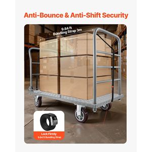 Heavy Duty 2650 Lbs Capacity Platform Truck 2650 Lbs Capacity Flatbed Cart Dolly Detachable <b>Material</b> <b>Handling</b> Equipment - Product Image 6