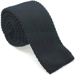 2025 Cravate maigre en polyester solide pour hommes Cravate à bout carré de 2 pouces Design en tricot élégant - Product Image 1