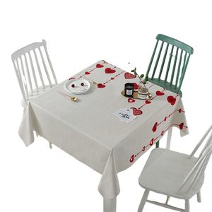 Nappe de table personnalisable, lavable, géométrique, imprimée en blanc, style simple, faite à la main, pour la salle à manger à domicile - Product Image 3