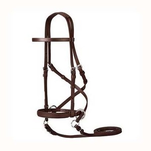 Articles en cuir véritable, équipement équestre anglais traditionnel, bridons de saut robustes à sangle plate avec rênes lacées, ensemble de bridons, fournisseur d'équipements équestres - Product Image 2