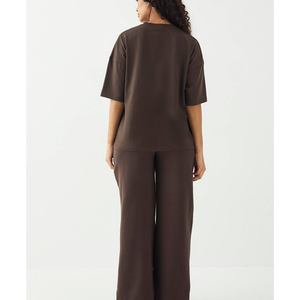 US Regular Size Double Waist Sweatsuit Baggy Boxy Sweatshirt ODM <b>Bulk</b> Wide Leg Sweatpants French <b>Terry</b> Girls Streetwear - Product Image 6