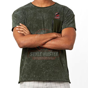 Camiseta de hombre transpirable de algodón 100% ligera con estampado y lavado ácido, de corte holgado, estilo urbano, superventas - Product Image 4