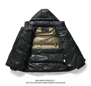 Blouson Bomber Imperméable en Polyester Rembourré Style Américain Streetwear à Capuche Décontracté Zippé pour Homme Couleur Unie Hiver 2026 - Product Image 4