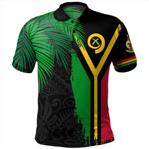 Men's Black Short Sleeve Polo <b>Shirt</b> With Vanuatu Flag Pattern Sublimation Print Regular Fit Casual Design <b>100</b>% <b>Polyester</b> - Product Image 4