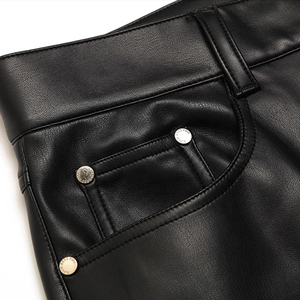 Pantalones Anchos Unisex de Piel Sintética Personalizados, Estilo Urbano, Estampado Gráfico, Cintura Alta, Casuales, Venta al Por Mayor OEM Premium - Product Image 6
