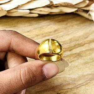 Latest Design Minimalist Geometric <b>Ring</b> Boho Brass <b>Rings</b> Women 18k Gold Plated <b>Dome</b> Statement Style Band for Wholesale/OEM/ODM - Product Image 6