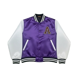 Chaqueta de Béisbol de Satén con Nombre y Número del Equipo Personalizados 2025, Chaquetas de Satén Bordadas con Collage para Hombre - Product Image 4
