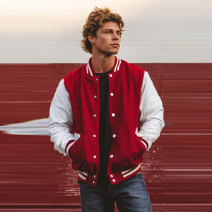 Winter Street Varsity <b>Jacket</b> Men Leather Sleeve Chest Embroidery Varsity <b>Jackets</b> Men's Crew Neck Loose Fit Varsity <b>Jacket</b> Top - Product Image 6