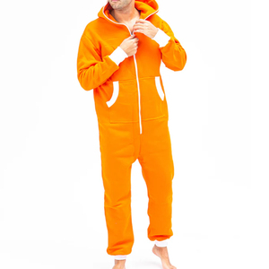 New Fashion Adult Mens Fleece Thermal Plus Size Quick Dry Breathable Plain Casual Hooded <b>Jumpsuit</b> Loungewear <b>Pockets</b> Loose - Product Image 6