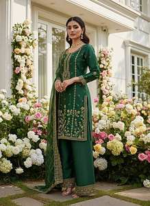 Presernting New Ready To Wear Spacial Fancy Design Heavy Embroidery And Sequence Work Top - Plazzo With Dupatta - Product Image 4