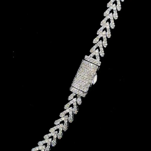 Cadena de plata de ley 925 con diamantes de moissanita VVS, estilo Iced Out, corte brillante redondo VVS, joyería hip hop para uso unisex. - Product Image 4