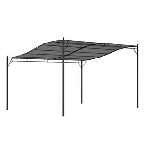 Pergola Gazebo 13FT X 10FT in Acciaio Grigio per Esterni con Tessuto Resistente alle Intemperie e Fori di Drenaggio - Product Image 1