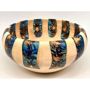 Artistic Resin Wood Bowl Handmade Decorative Serving Bowl <b>Pine</b> Cone Design Luxury Tabletop Home Decor Fruit Salad Bowl - Product Image 1